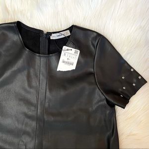 SOLD Zara Studded Leather Dress